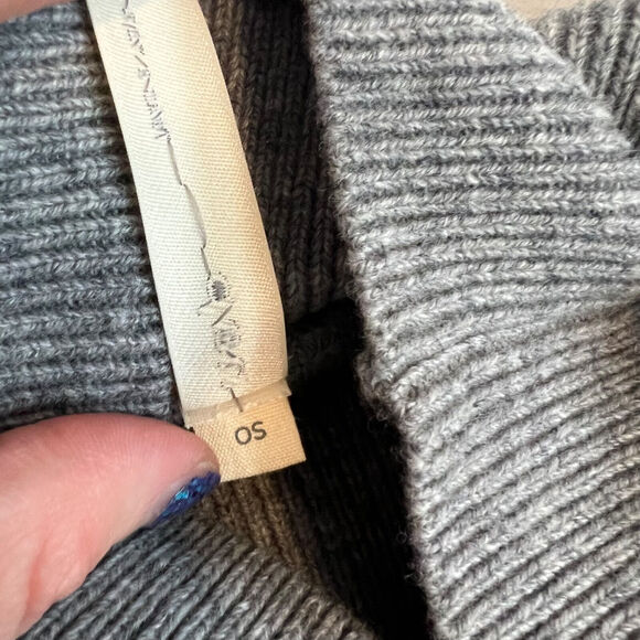 Nap Loungewear Sweater Womens OS Grey Slant Turtleneck Wool Minimal Preppy - Picture 11 of 13